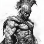 Espartano blanco y negro.